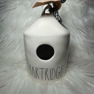 Rae Dunn White and Green Partridge Birdhouse